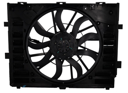 Luchtkanaal waterradiator met ventilator. Porsche 958 Cayenne >>2014 - 95810606140, 95810606130, 95810606131, 958121203A